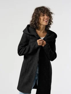 ONLY Hooded Smart Coat Black Clearance