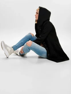 ONLY Hooded Smart Coat Black Clearance