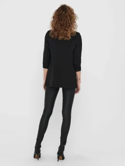 ONLY Black Ruched Sleeve Workwear 100% Cotton Blazer