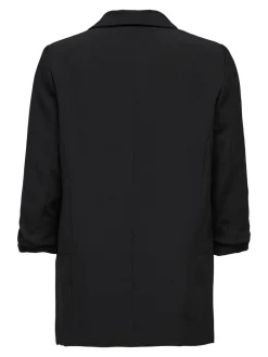 ONLY Black Ruched Sleeve Workwear 100% Cotton Blazer