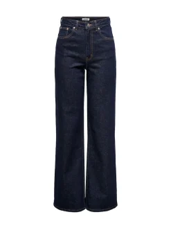 ONLY High Waisted Wide Leg 100% Cotton Jeans Blue Indigo