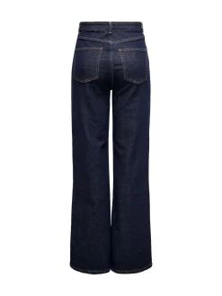 ONLY High Waisted Wide Leg 100% Cotton Jeans Blue Indigo
