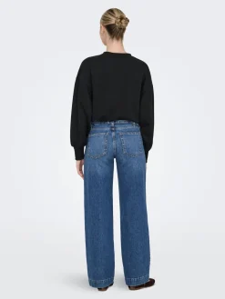 ONLY Blue Low Waist Wide Leg Belt Jeans Outlet