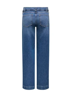 ONLY Blue Low Waist Wide Leg Belt Jeans Outlet