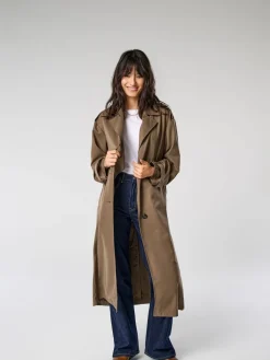 ONLY Brown Long Trench Coat
