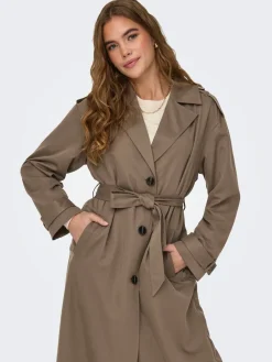 ONLY Brown Long Trench Coat