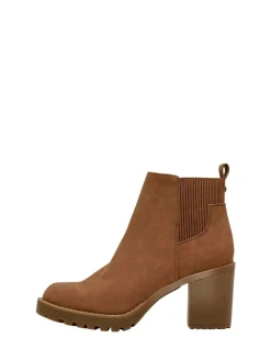 ONLY Block Heel Chelsea Boots Tan Clearance