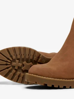 ONLY Block Heel Chelsea Boots Tan Clearance