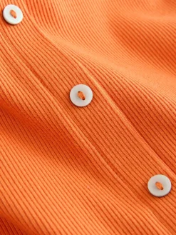Next Short Sleeve Jersey Button Through Maxi Dress Orange Best