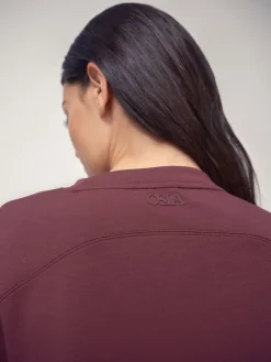 OSIA Modal Crew Neck Sweatshirt Burgundy Red Sale