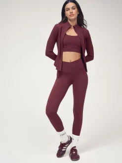 OSIA V Waist Signature Legging Burgundy Red Online