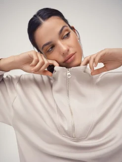 OSIA 1/4 Zip Modal Sweat Top Neutral