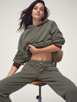 OSIA Olive Green Oversized Hoodie Outlet