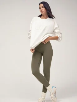 OSIA Crew Neck Oversized Sweatshirt White New