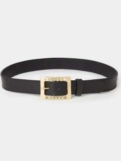 Osprey London The Chain Buckle Leather Belt Black New