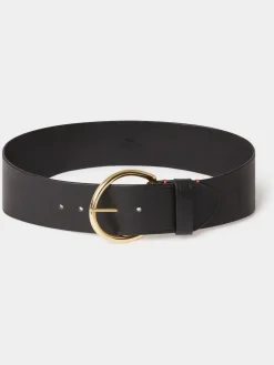 Osprey London The Oversized Leather Buckle Belt Black Best
