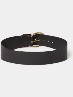 Osprey London The Oversized Leather Buckle Belt Black Best