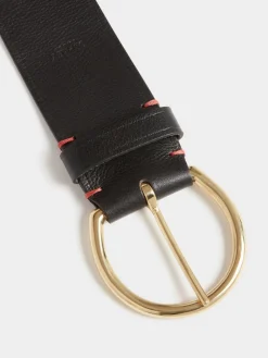 Osprey London The Oversized Leather Buckle Belt Black Best