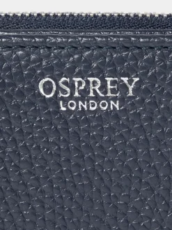 Osprey London Blue The Core Medium Leather Zip Matinee Purse Clearance