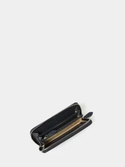 Osprey London The Wentworth Large Leather Zip Around Purse Blue Clearance