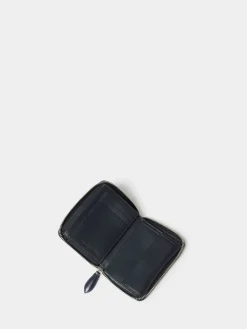 Osprey London The Wentworth Medium Leather Zip Around Purse Blue New