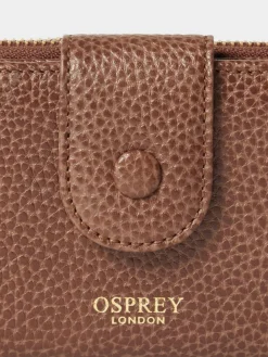 Osprey London The Core Medium Leather Popper Matinee Purse Brown Outlet