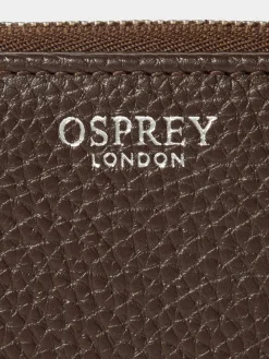 Osprey London Brown The Core Medium Leather Zip Matinee Purse Clearance