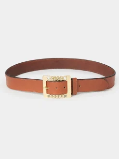 Osprey London The Chain Buckle Leather Belt Brown Best