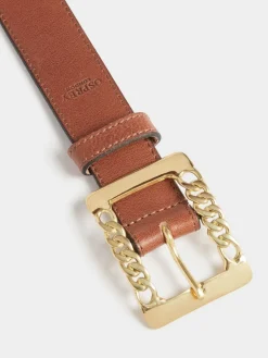 Osprey London The Chain Buckle Leather Belt Brown Best