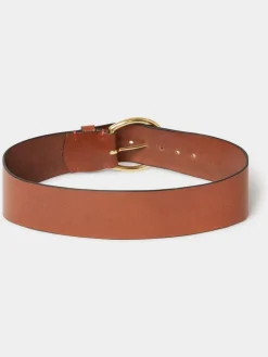 Osprey London The Oversized Leather Buckle Belt Brown Hot