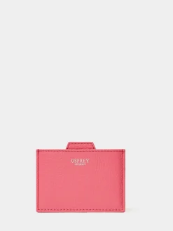 Osprey London The Neptune Leather Mirror Card Holder & Small Pouch Pink Hot