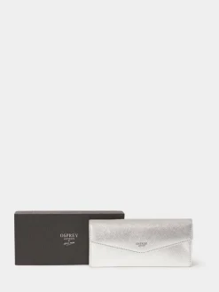 Osprey London The Neptune Leather Purse & Card Holder Set Silver Discount