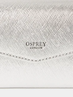 Osprey London The Neptune Leather Purse & Card Holder Set Silver Discount
