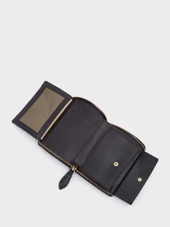 Osprey London Wentworth Italian Leather Medium Zip Purse Black Hot