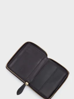 Osprey London Wentworth Italian Leather Medium Zip Purse Black Hot