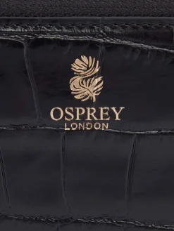 Osprey London Wentworth Italian Leather Medium Zip Purse Black Hot