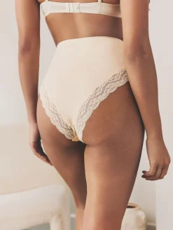 Next Paisley High Rise High Leg Cotton Lace Knickers 4 Pack Hot