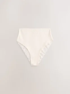 Next Paisley High Rise High Leg Cotton Lace Knickers 4 Pack Hot