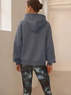 Next Relaxed Fit Heavyweight Regular Length Hoodie Pale Blue Clearance