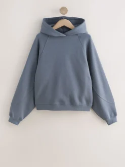 Next Relaxed Fit Heavyweight Regular Length Hoodie Pale Blue Clearance
