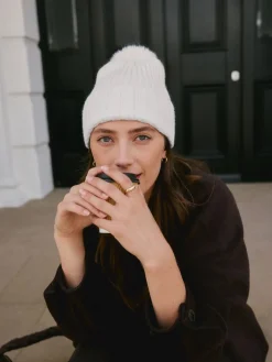 Next N. Premium 100% Cashmere Knitted Pom Hat Pale Grey New