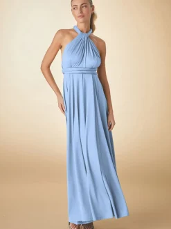 Next Jersey Multiway Wedding Guest Bridesmaid Maxi Dress Pastel Blue Best