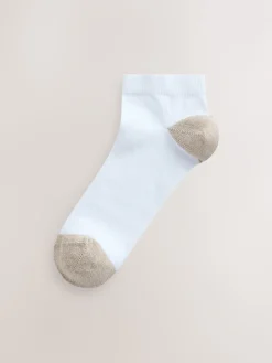 Next Heel and Toe Detail White Trainer Socks 4 Pack Pastel Best
