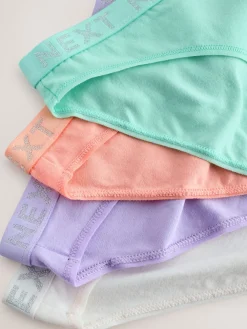 Next Pastel High Leg Cotton Logo Knickers 4 Pack Online