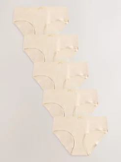 Next Pastel Rose Nude Boyshort Cotton Rich Knickers 5 Pack New