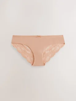 Next Brazilian No VPL Lace Back Briefs 3 Pack Pastel Rose Nude Online