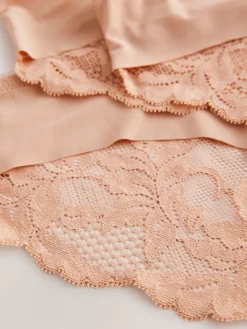 Next Brazilian No VPL Lace Back Briefs 3 Pack Pastel Rose Nude Online