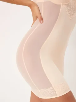 Next Pastel Rose Nude DD+ Firm Tummy Control Lightly Padded Lace Slip Sale