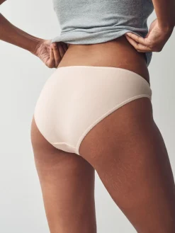 Next High Leg Cotton Rich Knickers 5 Pack Pastel Rose Nude Discount