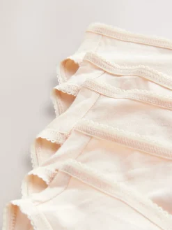 Next High Leg Cotton Rich Knickers 5 Pack Pastel Rose Nude Discount